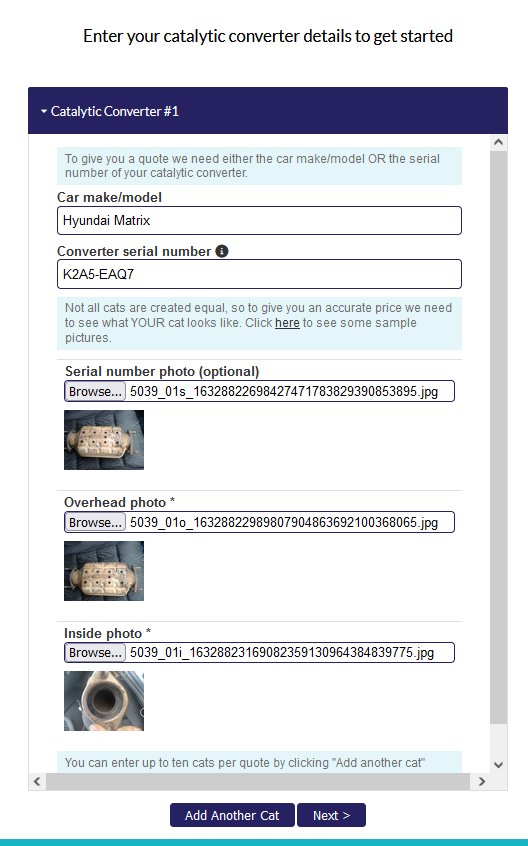 Catalytic Converter form